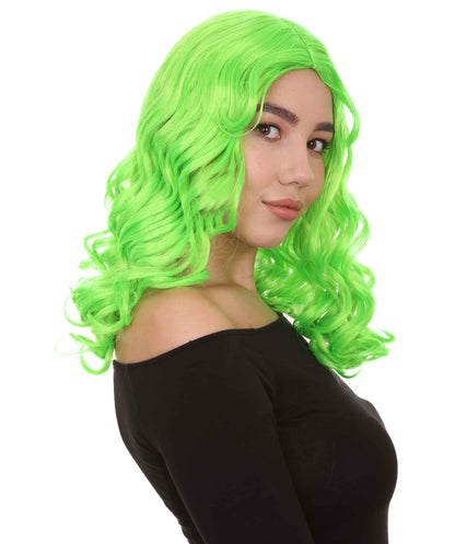 Wigs2you ハロウィンパーティープレミアム レディース H-1085 アリスウィッグ 鏡の国のアリス ライムカラー