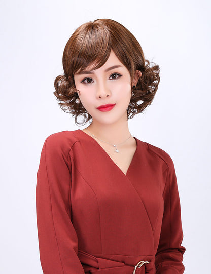 "耐熱商品☆くりくりカールで可愛く仕上がりました！人気のショートスタイルです♪ ウィッグネット付き♪ W-568 "