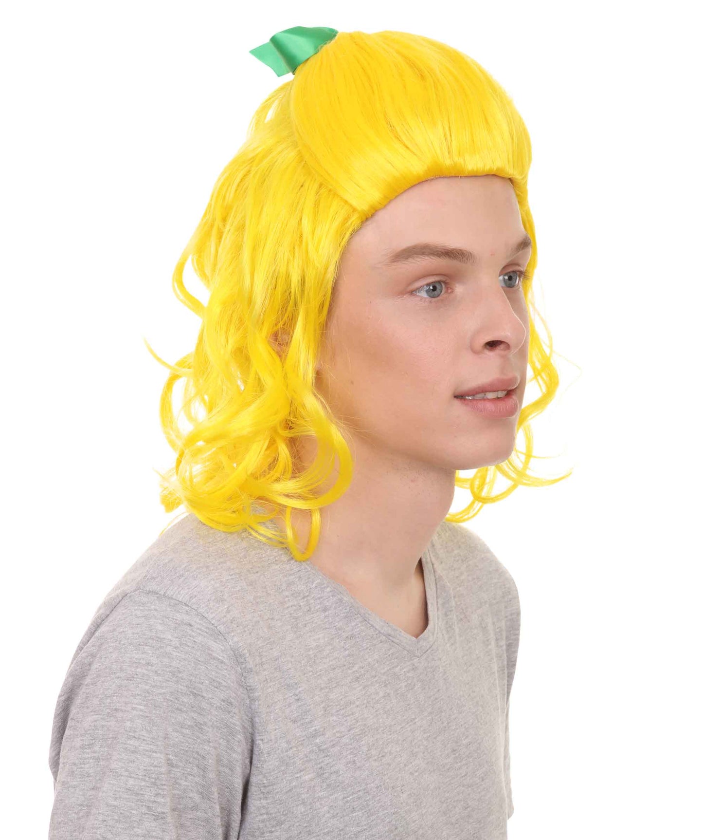 アグリー シスター 男性用 H-1559 フェアリーテール ウィッグ イエロー ハロウィン ウィッグ プレミアム通気性キャップレスキャップ