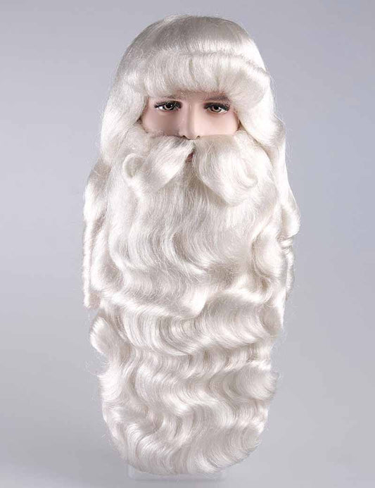 プロフェッショナルメンズサンタウィッグとフルヒゲセット | サンタクロース | サンタクロース クリスマスウィッグ| マシンメイド | プレミアムな通気性 Santa-003