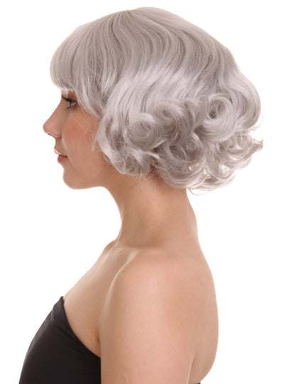 Wigs2you ハロウィン パーティー プレミアム レディース H-1361 着けやすい 快適なフィット感 カーニバル グレー ウェーブのかかったウィッグ