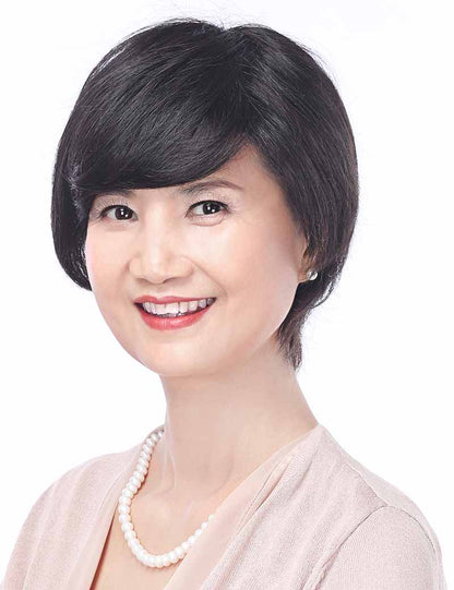 女性用 人毛ミックス総手植えウィッグ びっくりする軽さ 長時間被っても大丈夫な医療ウィッグ、ウィッグネット付き