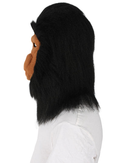 ハロウィンパーティープレミアムメンズ H-5646-BLK ヘアリーユニセックスエイプマスクのみ 黒 軟らかい合成繊維