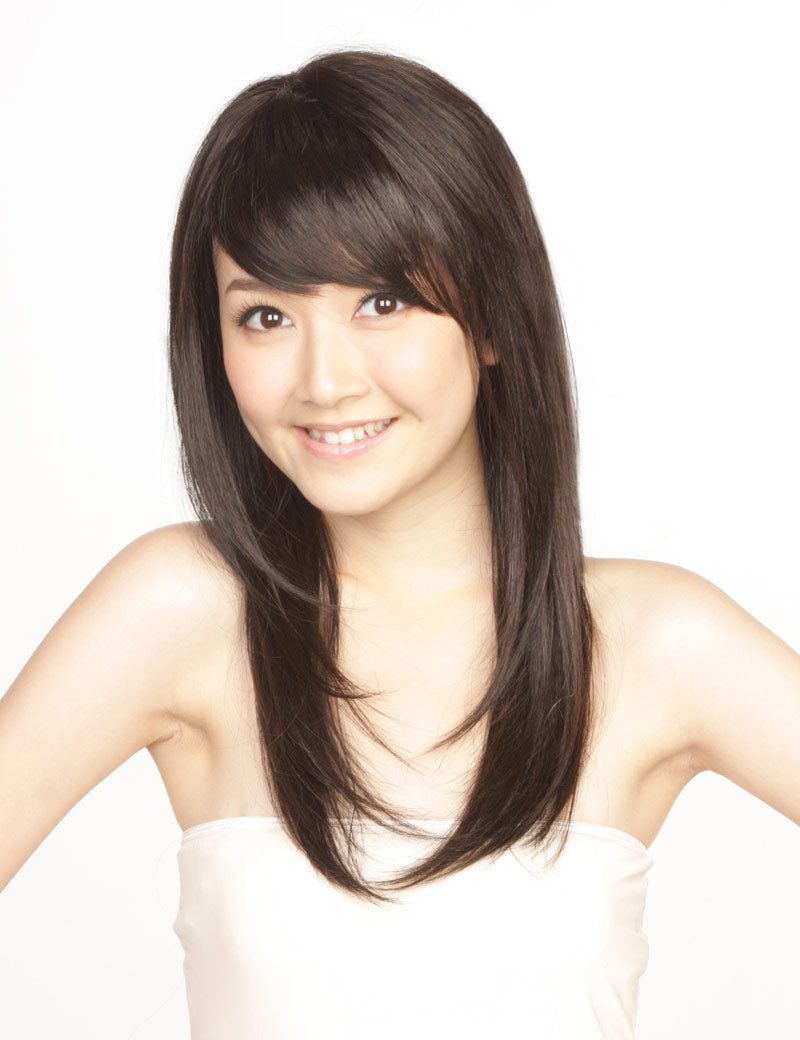 定番の人気商品です！ストレートロングスタイル  ウィッグ1つで簡単にサラサラヘアーに！ ウィッグネット付き W-407