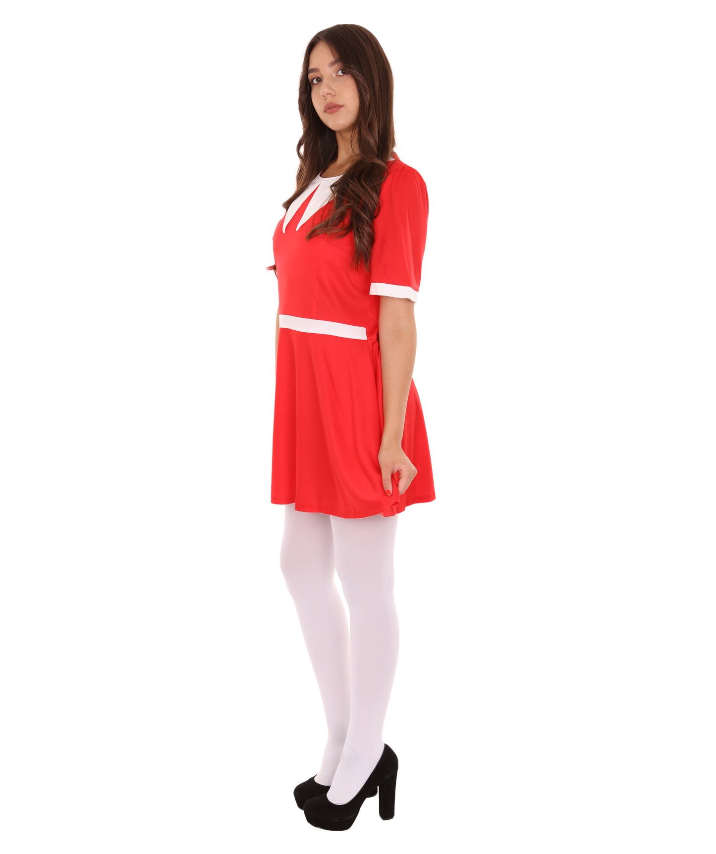 大人の女性用 JCO-349 孤児の少女コスチューム レッド＆ホワイト コスプレコスチューム