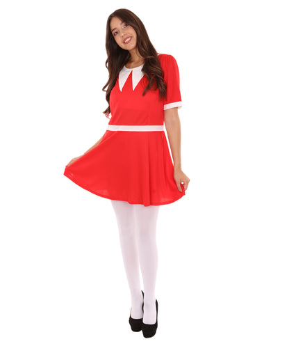 大人の女性用 JCO-349 孤児の少女コスチューム レッド＆ホワイト コスプレコスチューム
