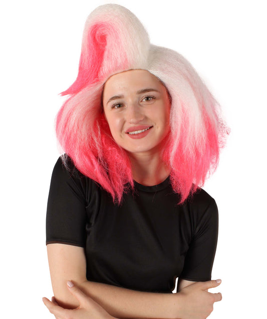 Wigs2you レディース H-5719 ルポール・ドラッグレース ホワイトとピンク グラディエント プードル ウィッグ