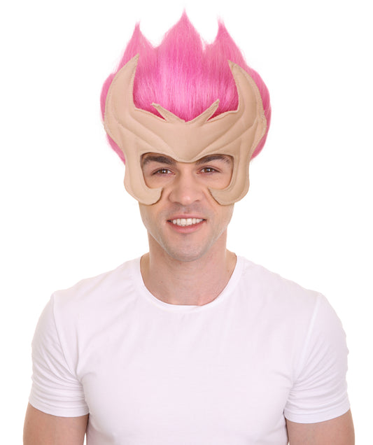 Wigs2you H-6917 メンズ アメリカンコミック ミュータント スーパーヒーロー ピンクウィッグ | ハロウィンに最適 | 難燃性合成繊維