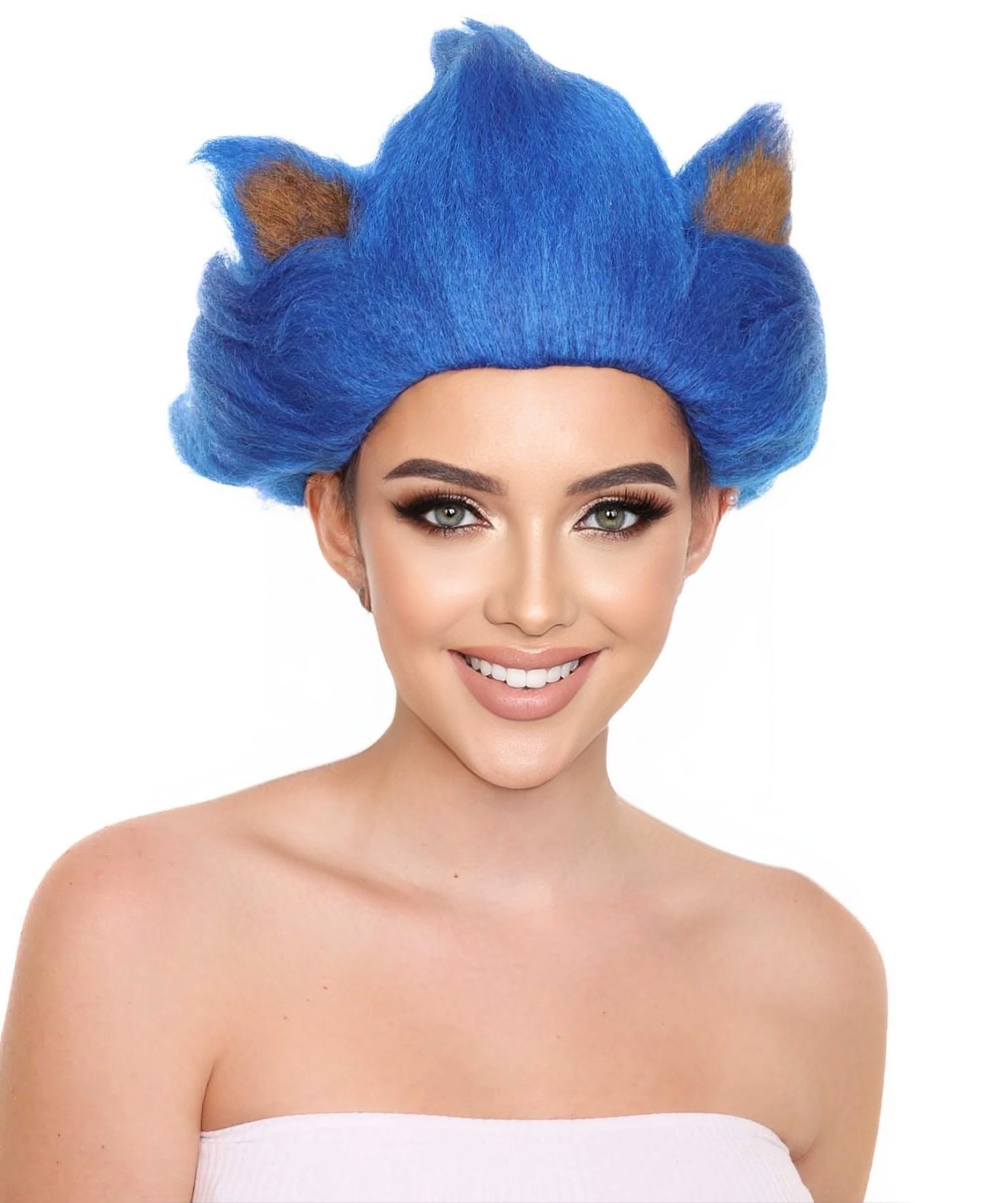 ハロウィンパーティープレミアム H-5243 女性用スパイキーブルーコスプレヘッジホッグウィッグ ブルー