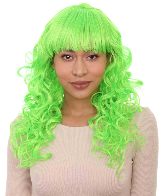 Wigs2you ハロウィンパーティープレミアムレディース H-1001 着用しやすい ベラウィッグ ライムカラー