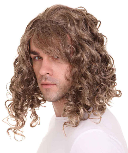 Wigs2you ハロウィン パーティー プレミアム メンズ H-638 ロング カーリー ブラウン カラー スラッカー ウィッグ