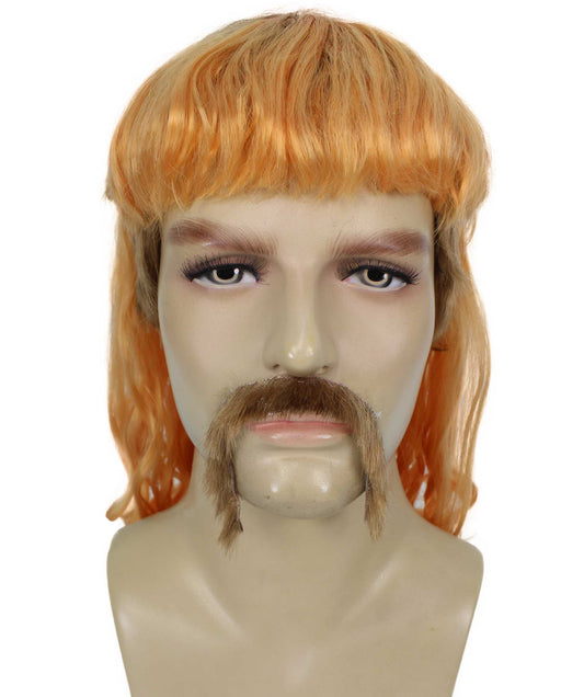 ハロウィンパーティープレミアムメンズH-5565_LGDライトゴールドマレットウィッグとヒゲセット