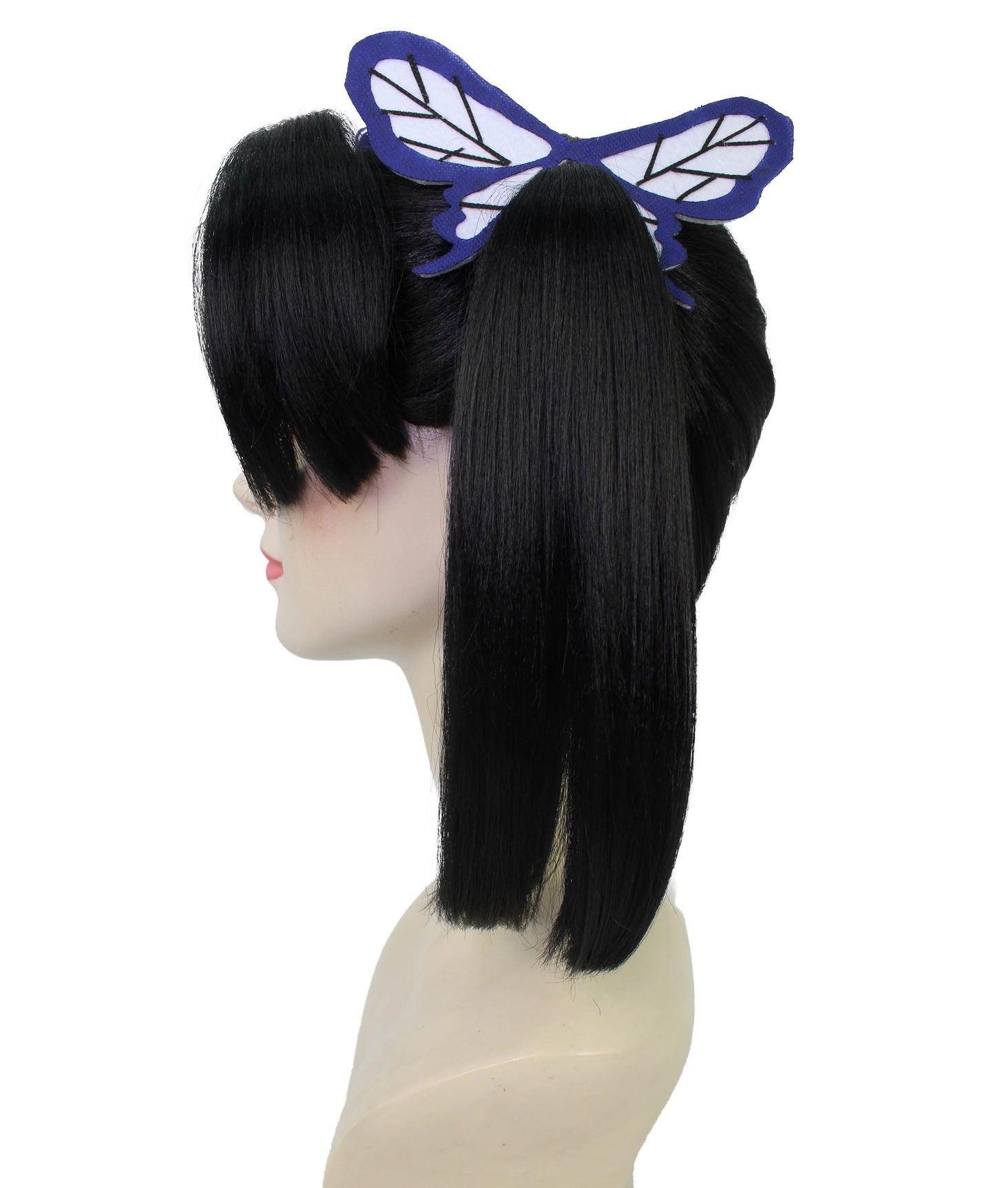 ハロウィーンのために完全な分けられたフリンジが付いているWigs2youの大人の女性のH-5888悪魔の黒のツインテールのかつら 難燃性の合成繊維