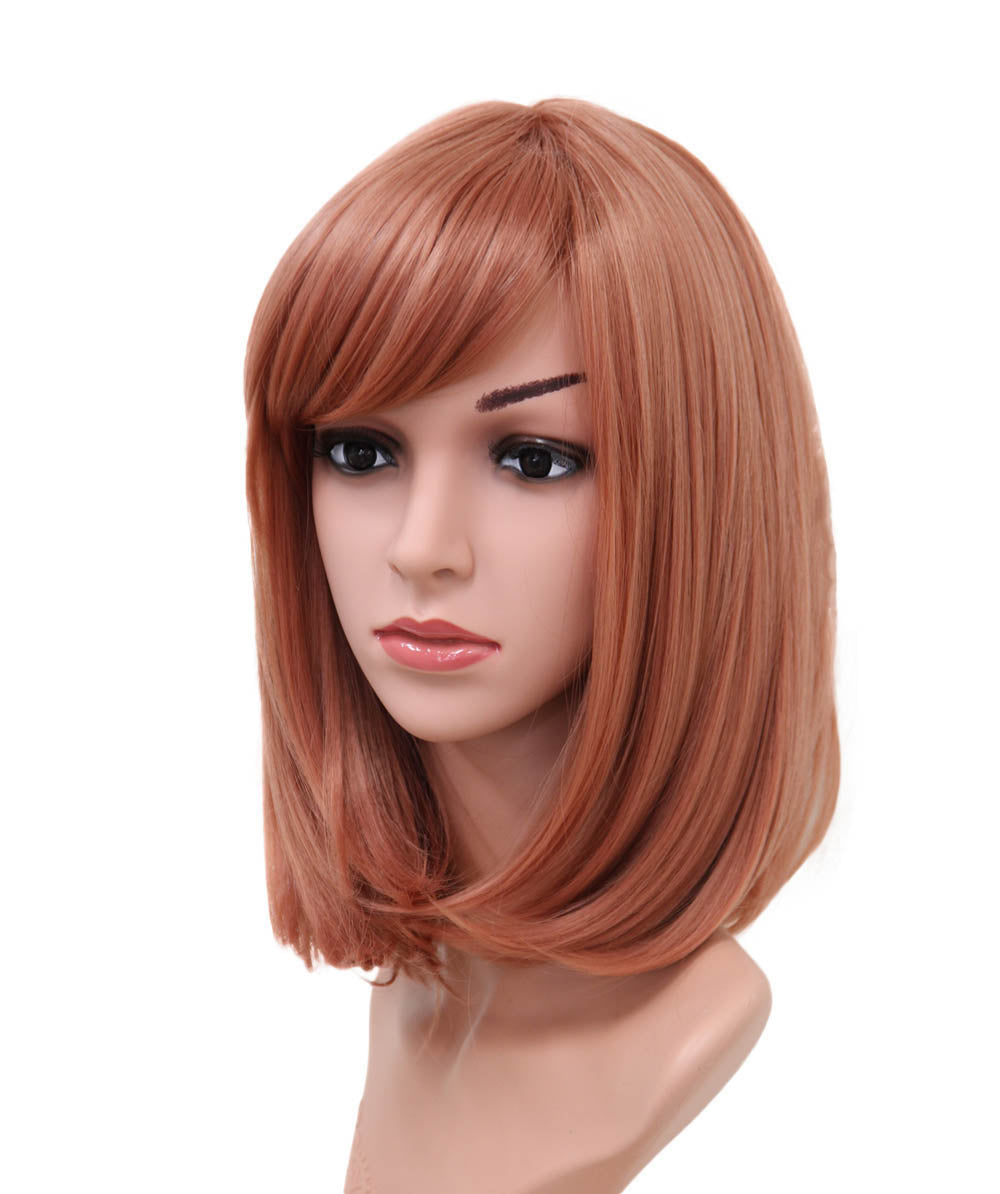 Wigs2You ミディアムストレートウィッグ サイドバング付き フルウィッグ 耐熱ファイバー製 コスプレ・イベント用 - サンディブラウン C-069