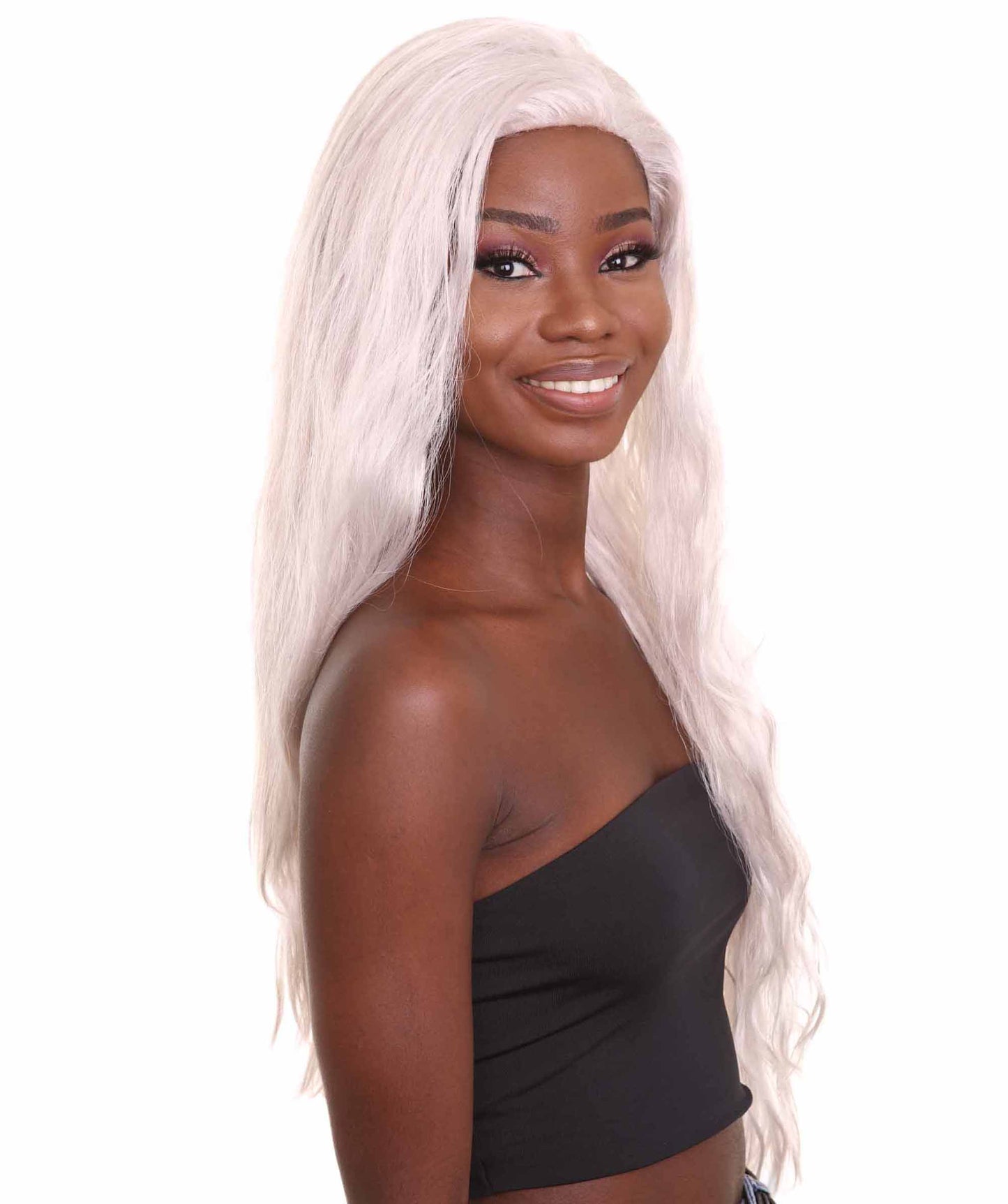 ハロウィンパーティープレミアム H-5259 女性用ロングレングスベルギーボーンユーチューバーウィッグ ホワイト