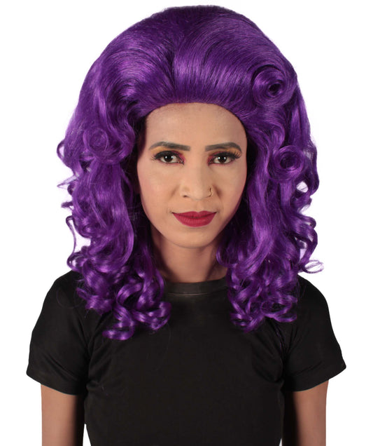 女性用トロールロングカーリーウィッグ パープル H-5247_PP ファンシースタイル プレミアムハロウィンパーティーウィッグコレクション