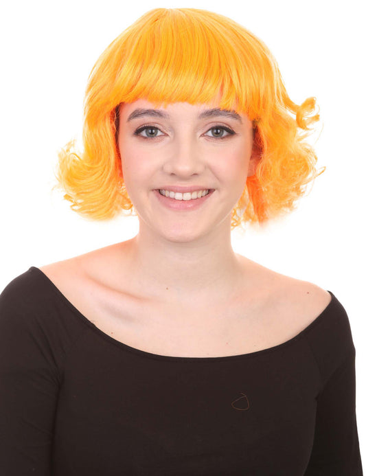 Wigs2you ハロウィン パーティー プレミアム レディース H-1345 着けやすい 快適なフィット感 カーニバル パンプキン オレンジ ウェーブのかかったウィッグ