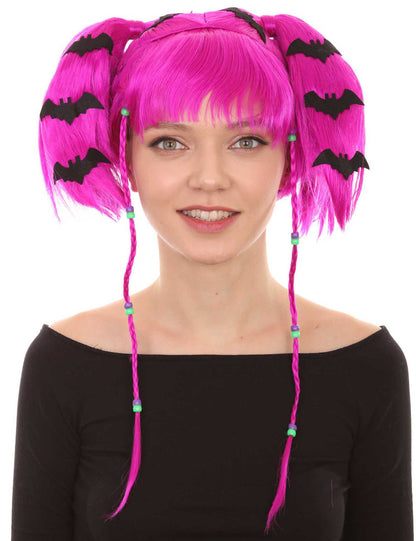 Wigs2you ハロウィンパーティープレミアム レディース H-716 バットエンジェルウィッグ ネオンフューシャカラー