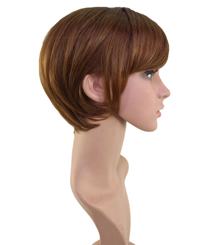 耐熱商品。束間の有る毛流れがおしゃれ、カジュアルになり過ぎない女っぽいショートスタイルです。 ウィッグネット付きW-1009