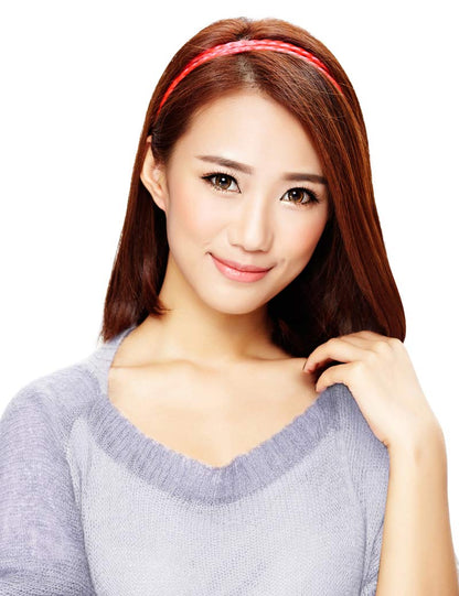 レディースファッション W-8206 ネオンホットピンク ヘアアクセサリー 合成繊維