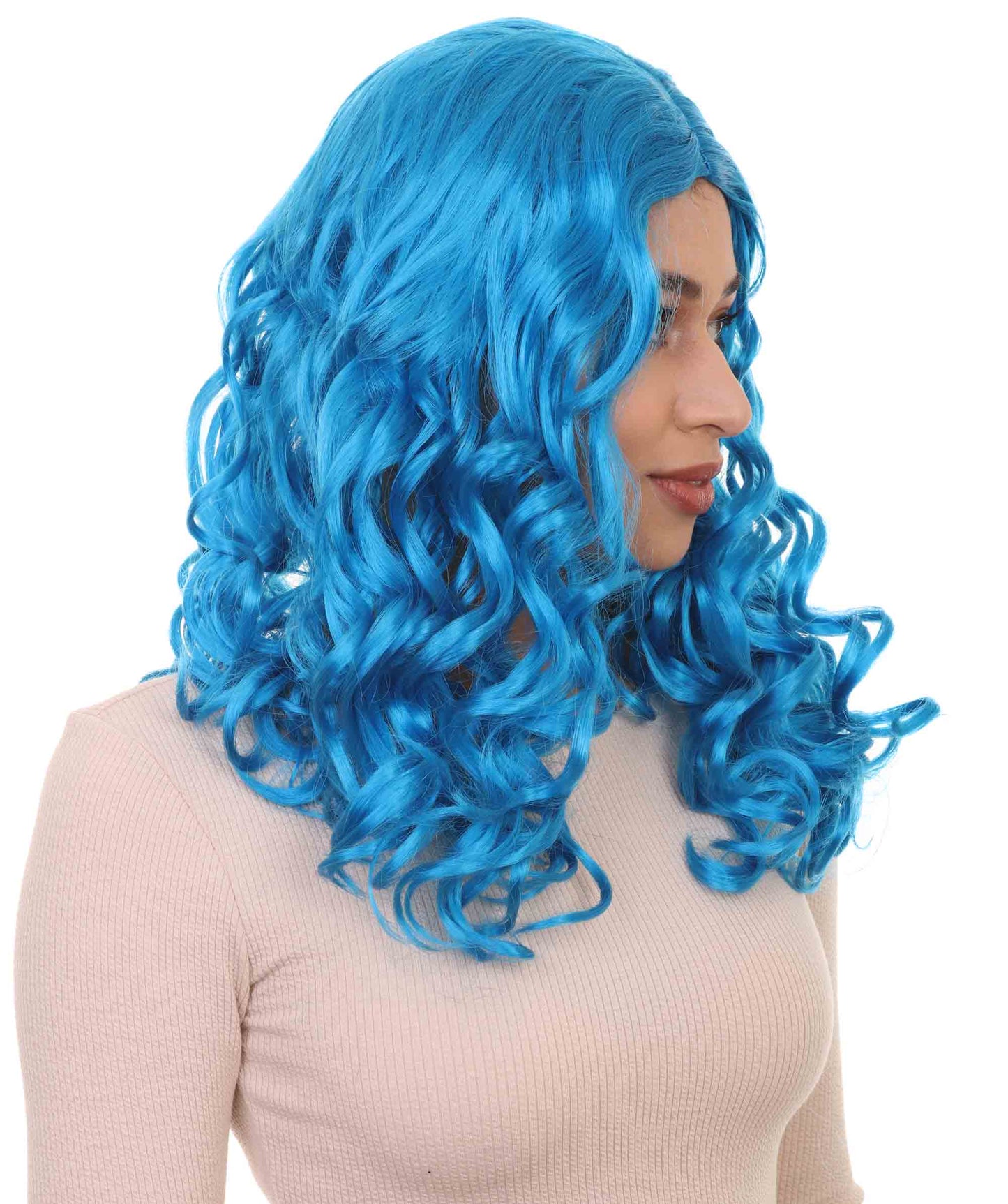 Wigs2you ハロウィンパーティープレミアムレディース H-1111 とても快適なアリスウィッグ 鏡の国のアリス ネオンブルーカラー