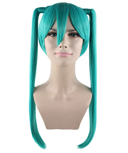初音ミク 女性用ウィッグ H-1820 ロングコスプレウィッグ プレミアム通気性キャップレスキャップ