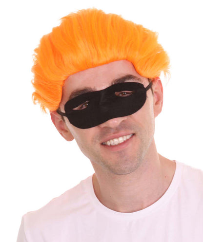 大人メンズ「インクレディブル・ファミリー2」ダッシュウィッグ ダシェル・パー オレンジウィッグとマスクセット H-4386 TV/映画ウィッグ プレミアム通気性キャップレスキャップ
