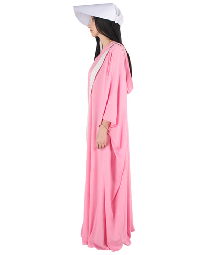 女性用 JCP-068_7 ピンク ローブ ハンドメイド コスプレ衣装とバッグ ボンネット付き