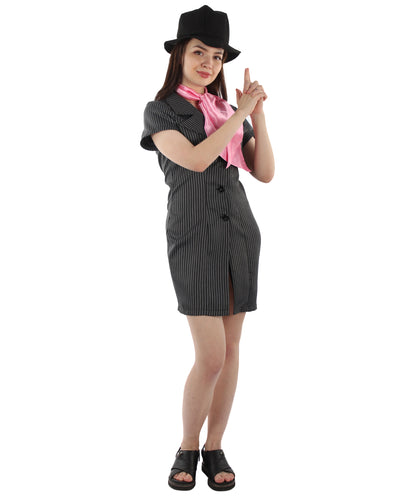 女性 JCO-443 のギャングスターコスチューム グレーコスプレコスチューム