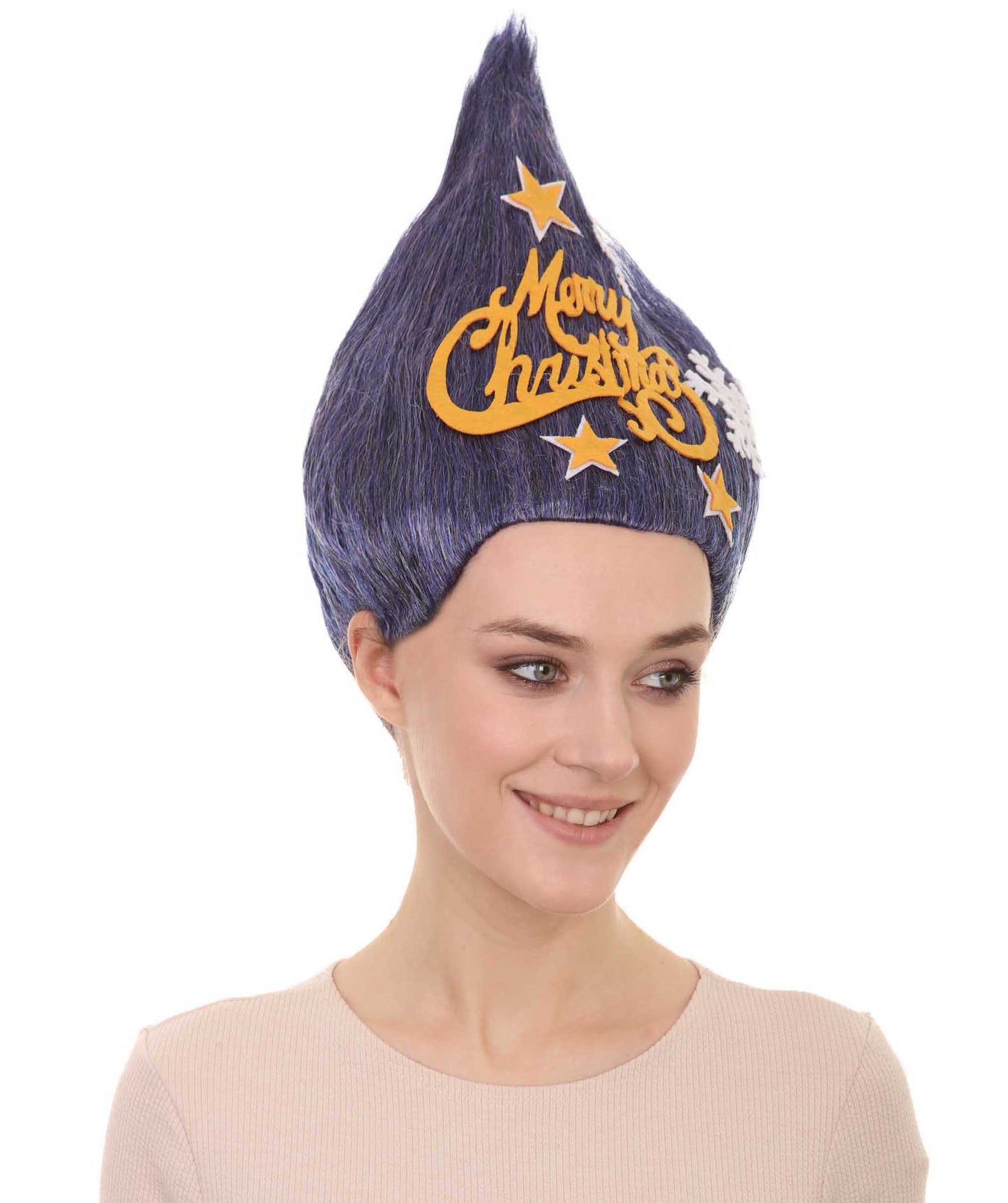 ブルークリスマスツリーレディースウィッグ H-3527 メリータグウィッグ プレミアム通気性のあるキャップレスキャップ