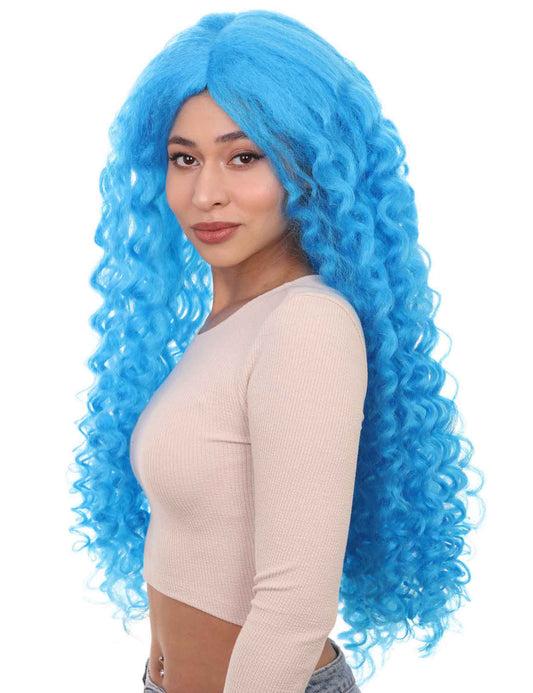 Wigs2you ハロウィンパーティープレミアムレディース H-1486 美しいルックを手に入れよう！マリンマーメイド ウィッグ 明るいブルー