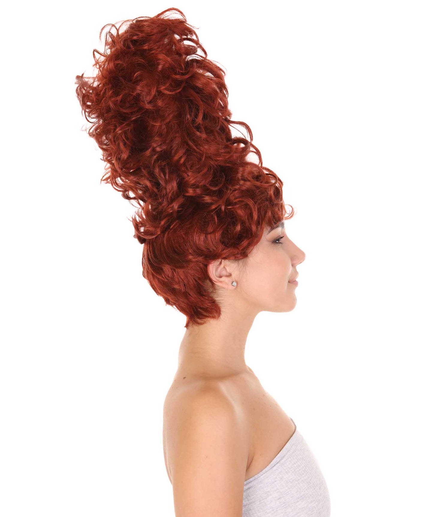 レディース ジャイアントビーハイブブラウンウィッグ H-4197 ヴィンテージウィッグ プレミアム通気性キャップレスキャップ