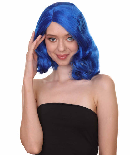 Wigs2you ハロウィン パーティー プレミアム 簡単に着用できる H-1131 とても快適なダークブルー カーリー レディ ウィッグ