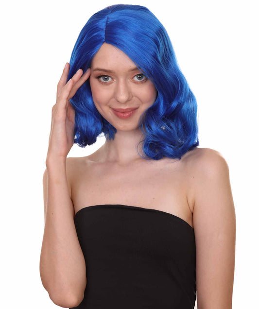 Wigs2you ハロウィン パーティー プレミアム 簡単に着用できる H-1131 とても快適なダークブルー カーリー レディ ウィッグ