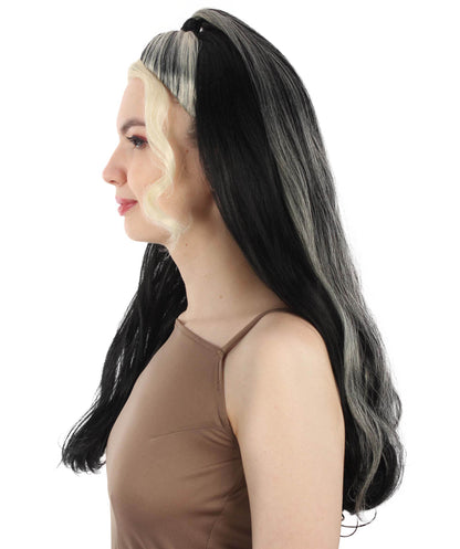 大人向け女性用 H-5820 ブラウン K-pop ガール グループ シンガー ポニーテール ウィッグ ハロウィンに最適 難燃性合成ファイバー