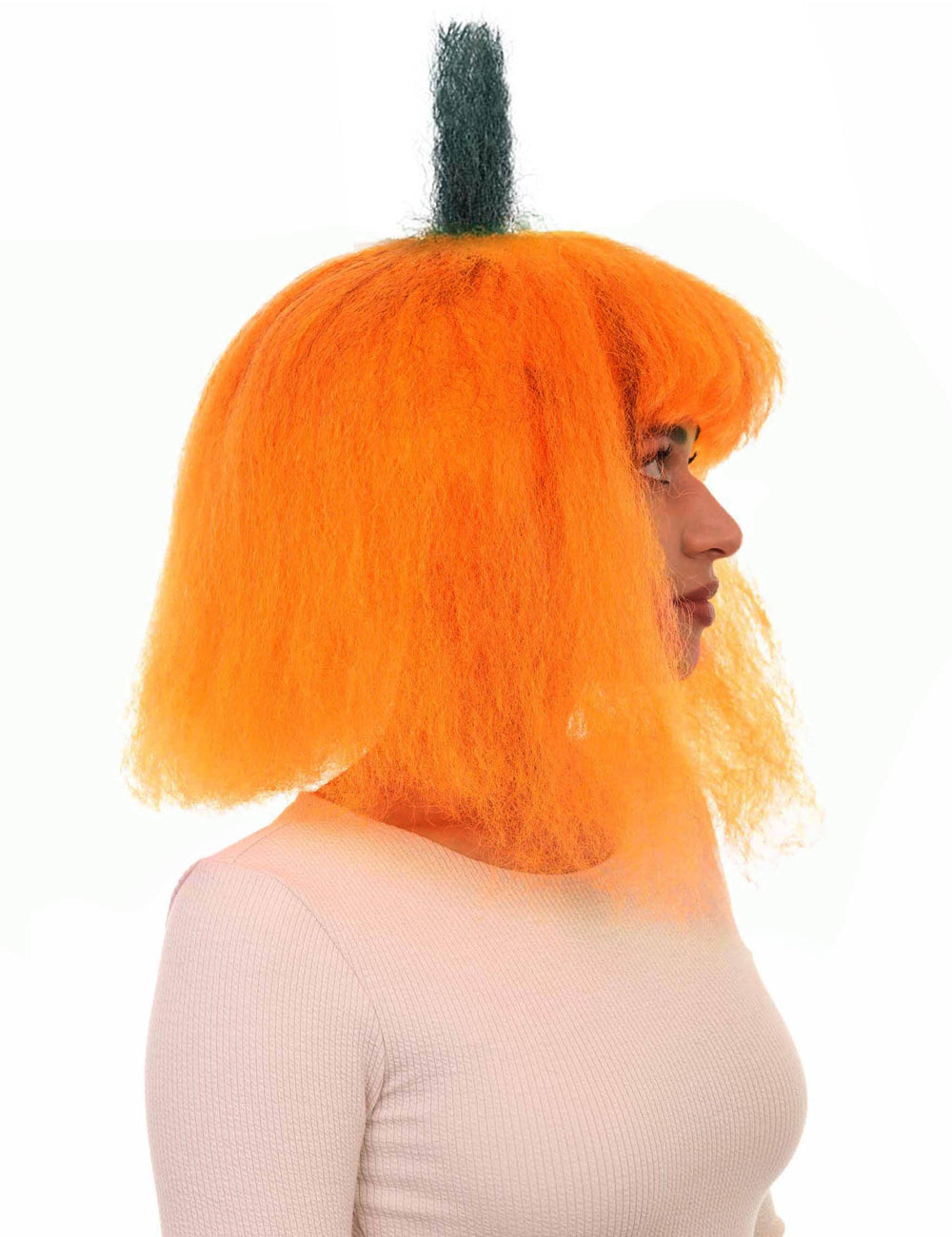 ハロウィーンのカボチャの女性ウィッグ | 果物野菜コスプレハロウィンウィッグ | プレミアム通気性キャップレスキャップ H-355