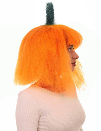 ハロウィーンのカボチャの女性ウィッグ | 果物野菜コスプレハロウィンウィッグ | プレミアム通気性キャップレスキャップ H-355
