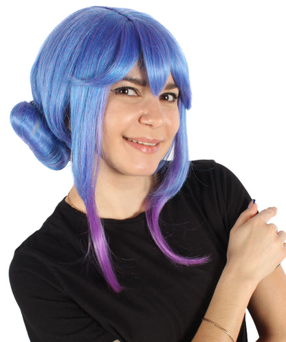 Wigs2you H-6930 大人用 レディース クリスタルローズ ダブルバン ブルー コスプレウィッグ｜ハロウィンに最適｜難燃性合成繊維