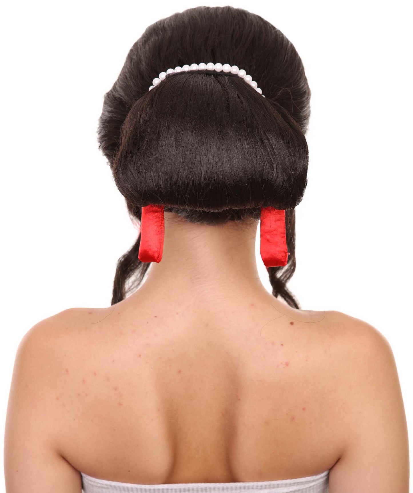 プレミアムハロウィンパーティーレディ H-5463 ミディアムレングス デーモンキングウィッグ ブラック