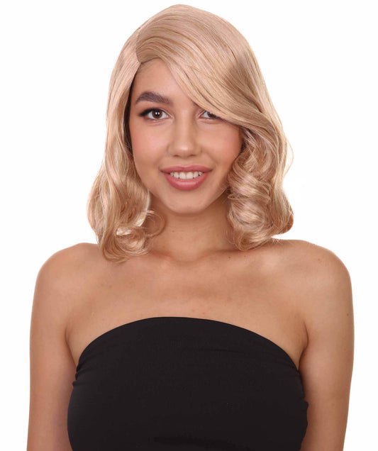 Wigs2you ハロウィン パーティー プレミアム 簡単に着用できる H-1142 とても快適なゴールデン ブロンド カーリー レディ ウィッグ