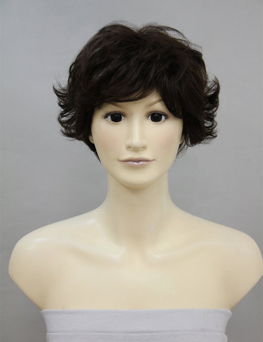 Mrs Styles 年齢 30-40 ショート Sleek Sheen ヒューマンヘア ブレンド フロンタル レース ウィッグ