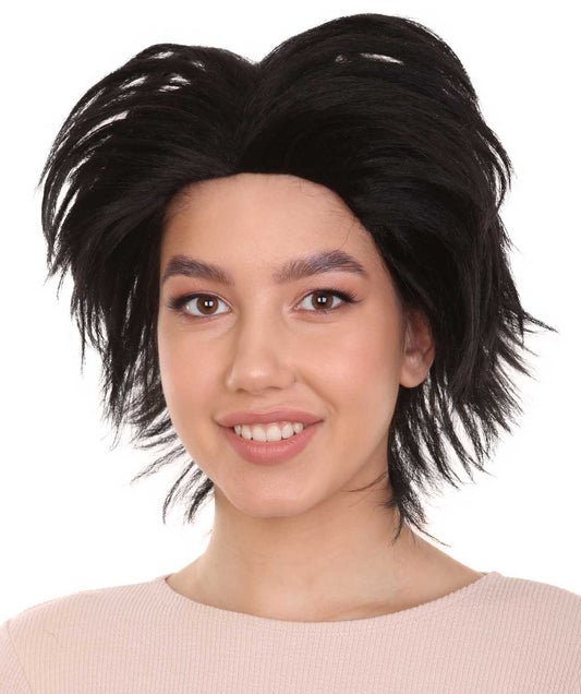 ミス・シザーハンズ コスプレウィッグ H-4055 ブラックショートキャラクターウィッグ プレミアム通気性キャップレスキャップ