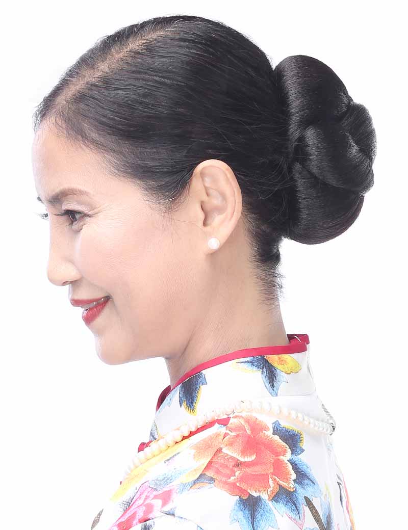 女性 W-8415 の大きな三つ編みデザインバンズヘアスタイル チャコール 合成繊維