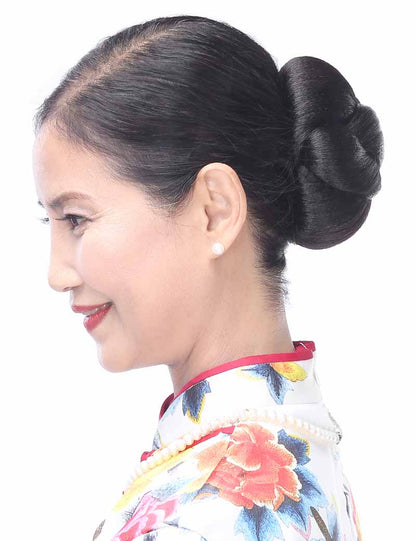 女性 W-8415 の大きな三つ編みデザインバンズヘアスタイル チャコール 合成繊維