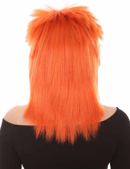 Wigs2you ハロウィン パーティー プレミアム H-1309 簡単に着用でき 快適なフィット感 80 年代女性ダークオレンジ ロッカー スタイルウィッグ