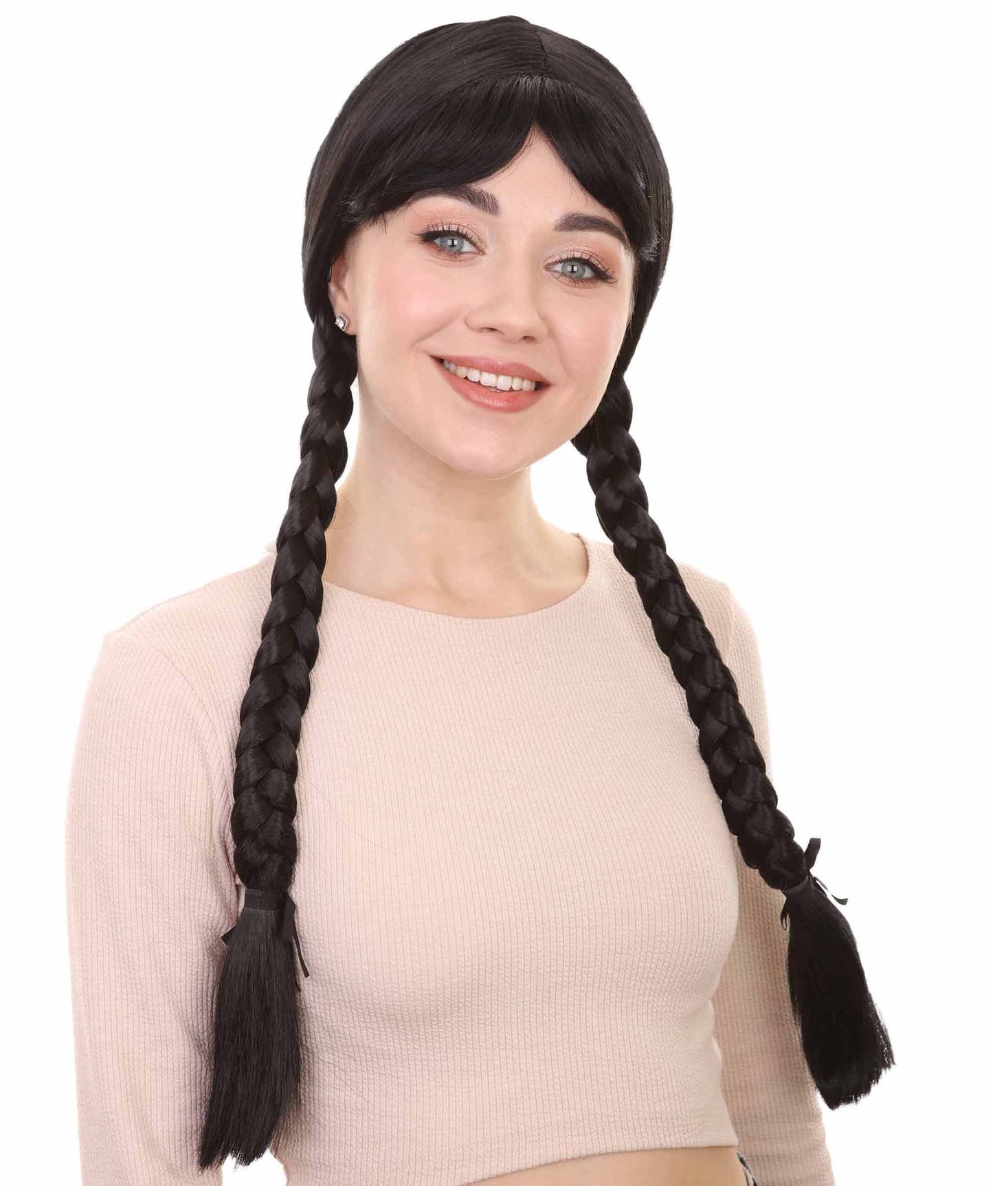 大人の女性用ダッチガールブラックウィッグ H-3633 ハロウィンに最適 難燃性シンセティックファイバー