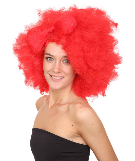 Wigs2you ハロウィン パーティー プレミアム レディース H-1231 快適なフィット感のレッド アフロ スモール ボウ ウィッグ