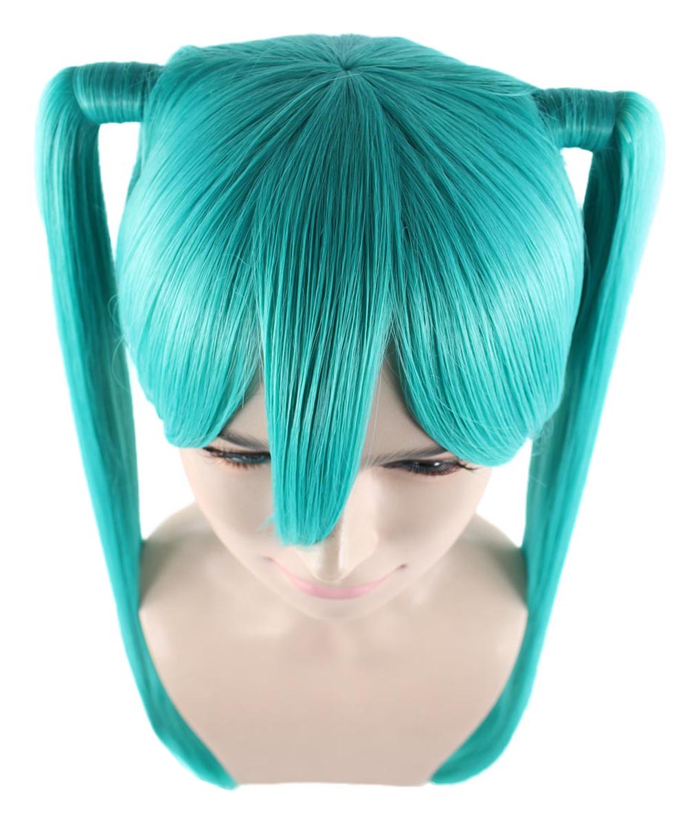 初音ミク 女性用ウィッグ H-1820 ロングコスプレウィッグ プレミアム通気性キャップレスキャップ