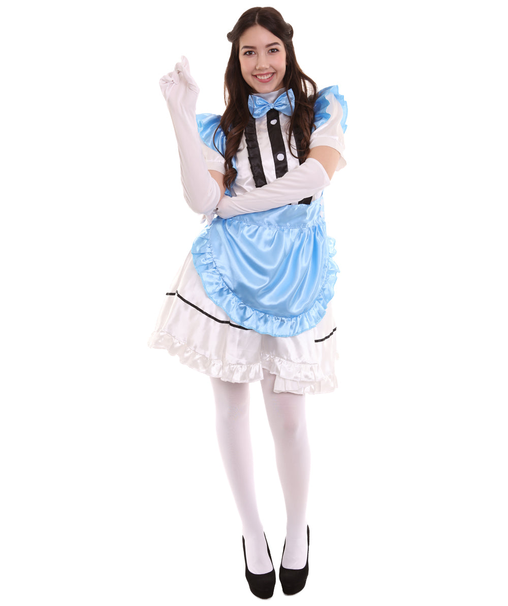 女性用 JCO-326_2 アニメ コスプレ フレンチメイド ファンシー ドレス ミディアムブルー コスプレ コスチューム