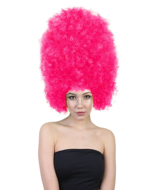 Wigs2youハロウィンパーティープレミアムレディースH-1996 美しい見た目のスーパーサイズジャンボネオンピンクアフロウィッグ
